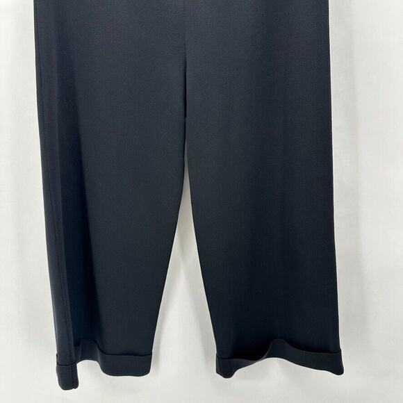 Misook Cropped Pull-on Pants Size XS Black Knit Cuffed Preppy Quiet Luxury City - Picture 3 of 11